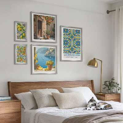 Képkészlet nappaliba Olasz Amalfi citrusfélék