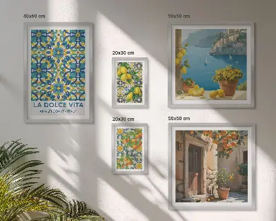 Olasz Amalfi citrusfélék képkészlet nappaliba