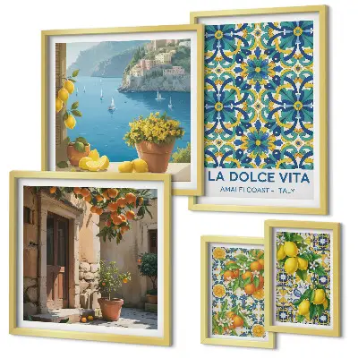 Olasz Amalfi citrusfélék képkészlet nappaliba