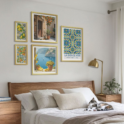 Képkészlet nappaliba Olasz Amalfi citrusfélék
