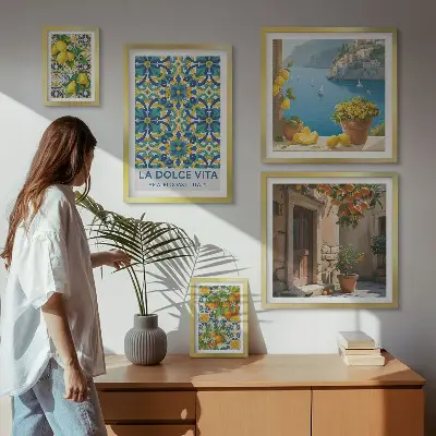 Olasz Amalfi citrusfélék képkészlet nappaliba