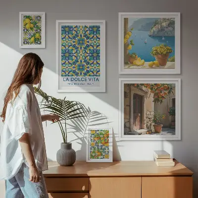 Olasz Amalfi citrusfélék képkészlet nappaliba