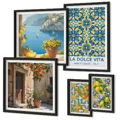 Olasz Amalfi citrusfélék képkészlet nappaliba