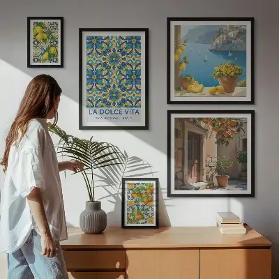 Olasz Amalfi citrusfélék képkészlet nappaliba
