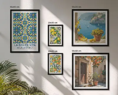 Olasz Amalfi citrusfélék képkészlet nappaliba