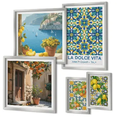 Olasz Amalfi citrusfélék képkészlet nappaliba