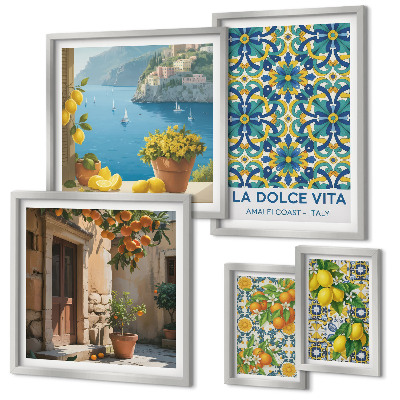 Képkészlet nappaliba Olasz Amalfi citrusfélék