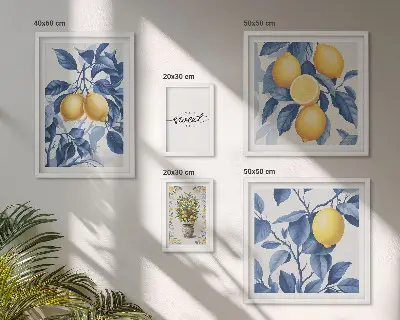 Citromos rusztikus díszítések prémium keretezett kép válogatás