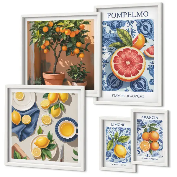 Citrusos vintage dekorációs képek prémium keretezett válogatás
