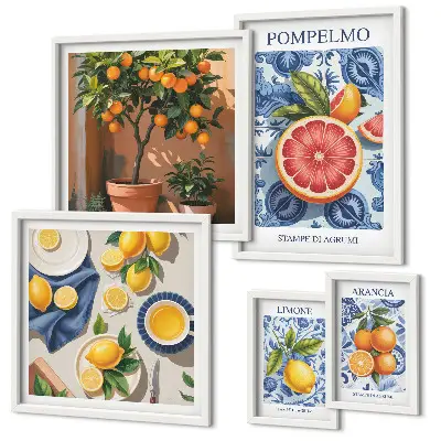 Citrusos vintage dekorációs képek prémium keretezett válogatás