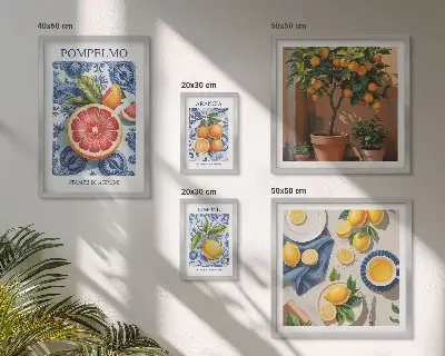 Citrusos vintage dekorációs képek prémium keretezett válogatás