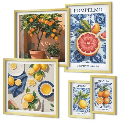 Citrusos vintage dekorációs képek prémium keretezett válogatás