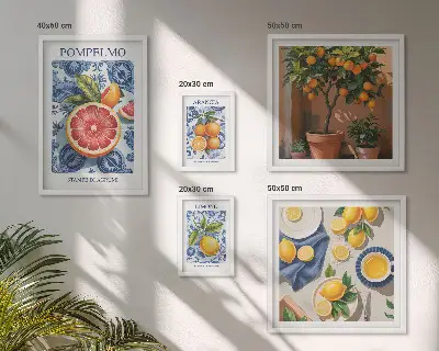 Citrusos vintage dekorációs képek prémium keretezett válogatás