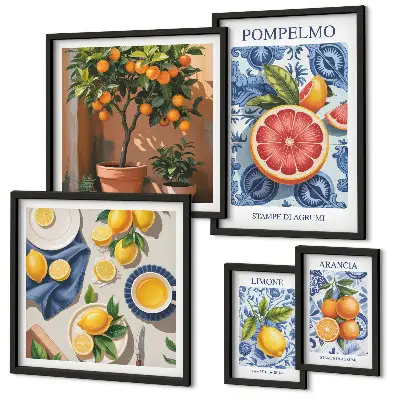 Citrusos vintage dekorációs képek prémium keretezett válogatás