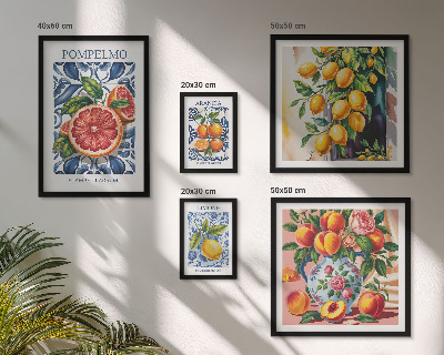 Dekorációs kép készlet nappaliba Napsütötte, vintage citrus
