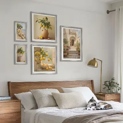 Dekorációs kép készlet nappaliba stílusos citrusos mintával