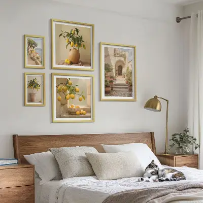 Dekorációs kép készlet nappaliba stílusos citrusos mintával