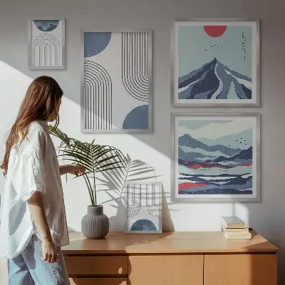 Absztrakt tájképek geometriája képkészlet nappaliba