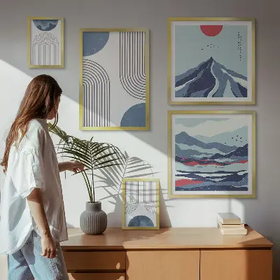 Absztrakt tájképek geometriája képkészlet nappaliba