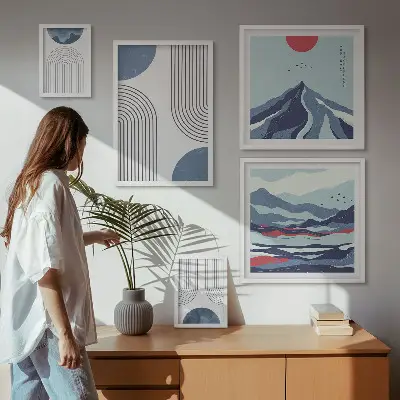 Absztrakt tájképek geometriája képkészlet nappaliba