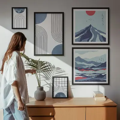 Absztrakt tájképek geometriája képkészlet nappaliba