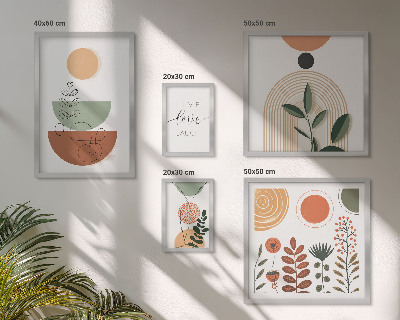 Prémium keretezett kép válogatás Stílusos növényi és geometrikus grafika