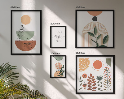 Prémium keretezett kép válogatás Stílusos növényi és geometrikus grafika