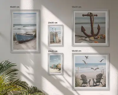 Prémium keretezett kép tengerparti pihentető strand hangulatú mintával