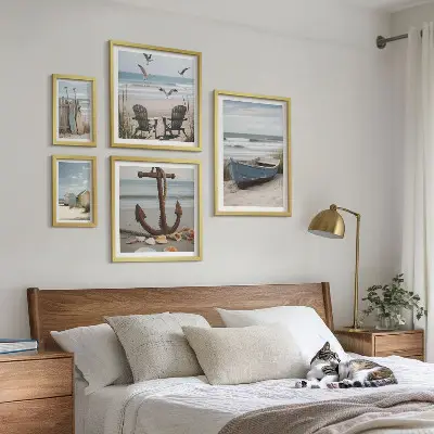 Prémium keretezett kép tengerparti pihentető strand hangulatú mintával
