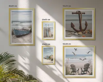 Prémium keretezett kép tengerparti pihentető strand hangulatú mintával