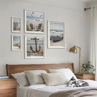 Prémium keretezett kép tengerparti pihentető strand hangulatú mintával