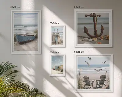 Prémium keretezett kép tengerparti pihentető strand hangulatú mintával