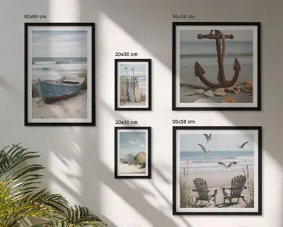 Prémium keretezett kép tengerparti pihentető strand hangulatú mintával