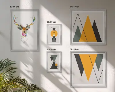 Prémium keretezett falikép szett boho stílusú színes motívumokkal