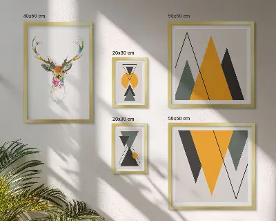 Prémium keretezett falikép szett boho stílusú színes motívumokkal