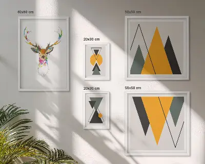 Prémium keretezett falikép szett boho stílusú színes motívumokkal