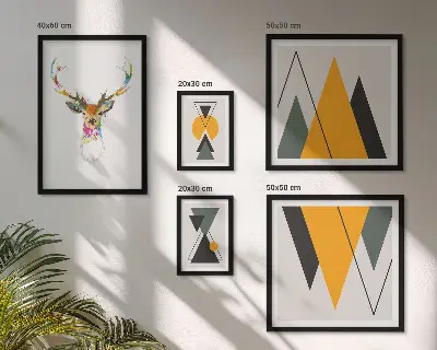 Prémium keretezett falikép szett boho stílusú színes motívumokkal