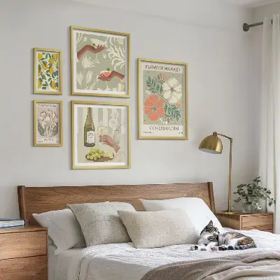 Dekorációs képkészlet nappaliba vintage stílusú virágos és gyümölcsös motívumokkal