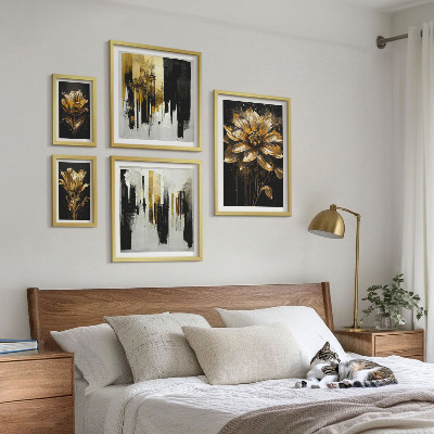 Dekorációs kép készlet nappaliba Virágmotívumok, elegancia, modernitás