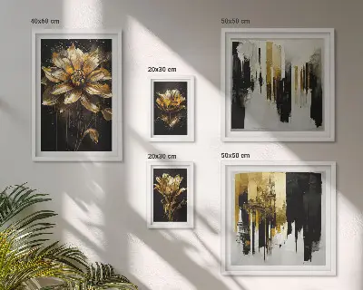Dekorációs képkészlet nappaliba virágmotívumos elegáns modern stílusban
