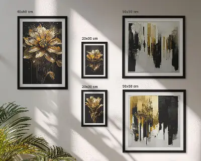 Dekorációs képkészlet nappaliba virágmotívumos elegáns modern stílusban