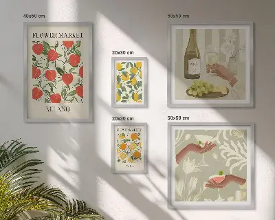 Vintage gyümölcs és virágvásár prémium keretezett képválogatás