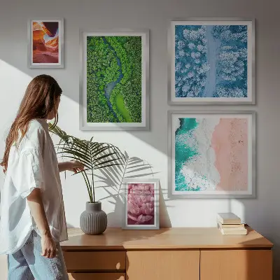 Természetes zöld tájak prémium keretezett képválogatás
