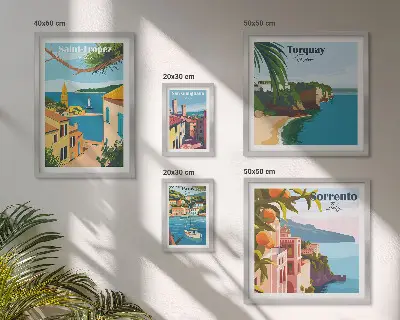 Európai városok tájképei képkészlet nappaliba