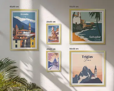 Európai városi tájképek képkészlet nappaliba