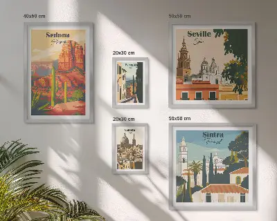 A világ turisztikai tájai prémium keretezett kép válogatás