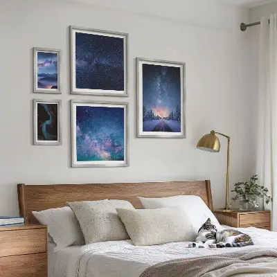 Kozmikus éjszakai tájképek dekorációs képszett nappaliba