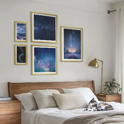 Kozmikus éjszakai tájképek dekorációs képszett nappaliba