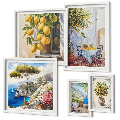 Képkészlet nappaliba citrusos inspirációk napsütéses hangulattal
