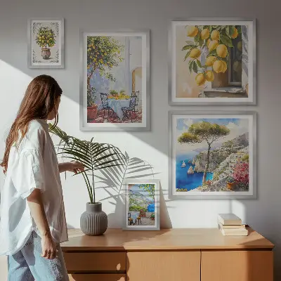 Képkészlet nappaliba citrusos inspirációk napsütéses hangulattal
